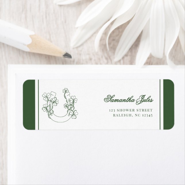 Shamrock Horseshoe Bridal Shower Return Address (Insitu)