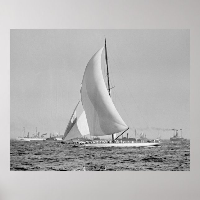 Shamrock III at the America's Cup Finish 1903 Poster (Front)