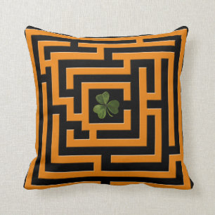 Shamrock in Orange Labyrinth Challenge 2 in 1 Cushion