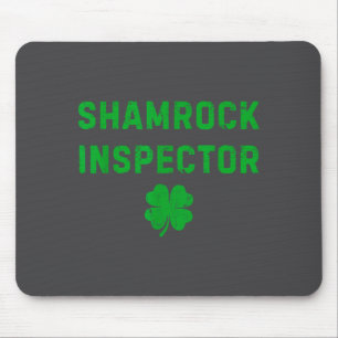 Shamrock Inspector Funny St Patricks Day Couple Mouse Pad
