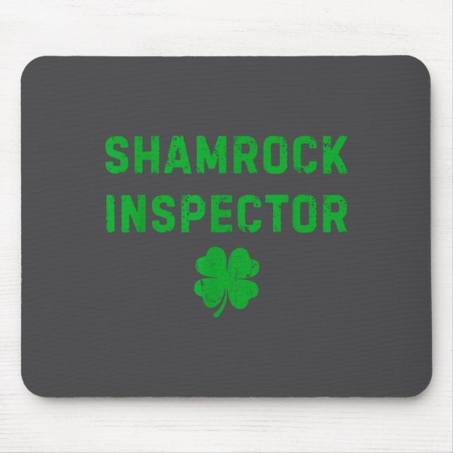 Shamrock Inspector Funny St Patricks Day Couple  Mouse Pad (Front)