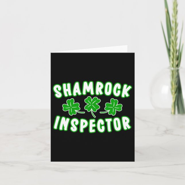 Shamrock Inspector St Patricks Day 2  Card (Front)