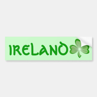 Shamrock 'Ireland' bumper sticker green