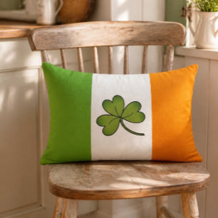 Shamrock Ireland Flag Lumbar Pillow