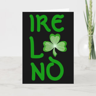 Shamrock 'Ireland' greetings card black