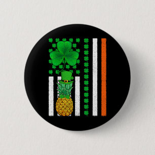 Shamrock Irish American Flag Pineapple Fruit St Pa 6 Cm Round Badge