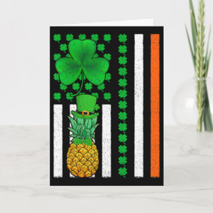 Shamrock Irish American Flag Pineapple Fruit St Pa Card