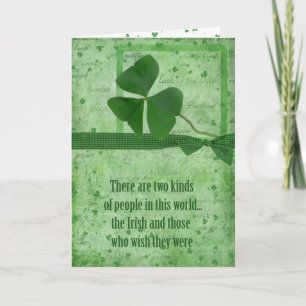 Shamrock Irish Card