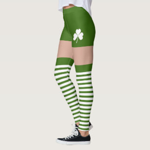 Shamrock Irish Green St Patricks Day Novelty Fun Leggings