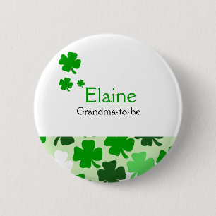 Shamrock Irish NAME TAG Personalised Button