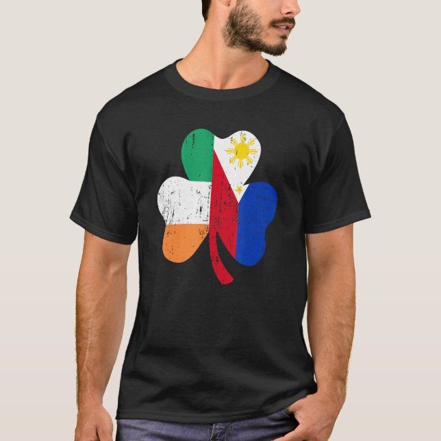 Shamrock irish Philippines flag for filipino St Pa T-Shirt (Front)