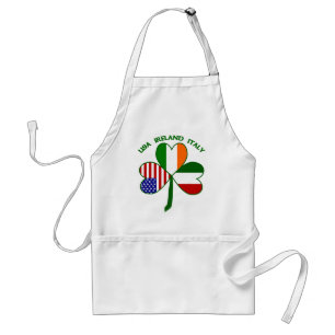 Shamrock Italy USA Irish Standard Apron