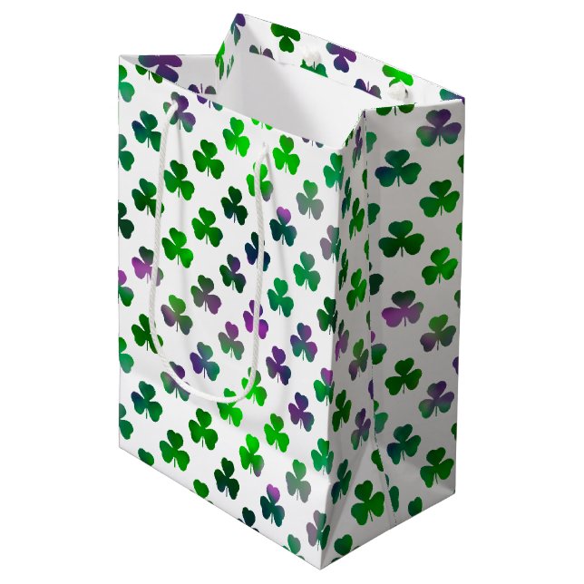 Shamrock Jewel Tone Green - Classic Medium Gift Bag (Front Angled)