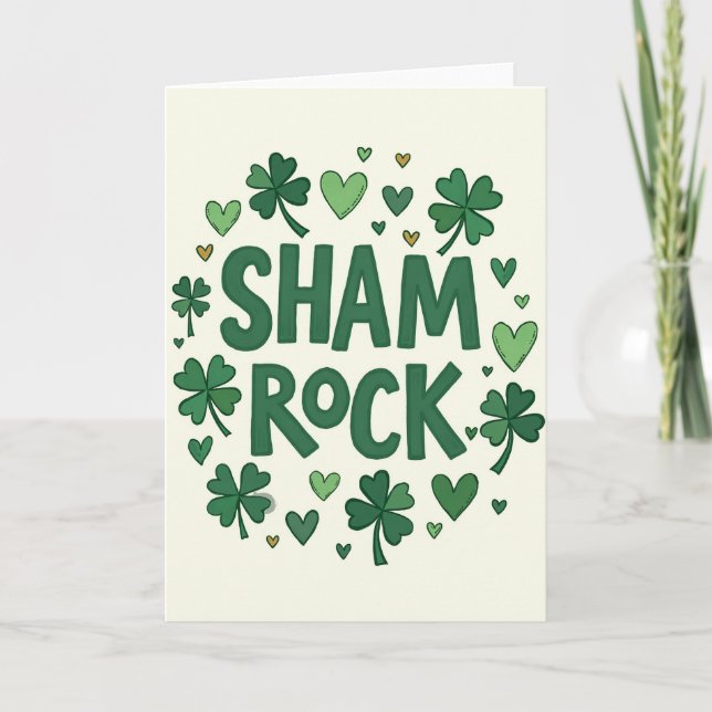 Shamrock Joy St Patricks Card (Front)