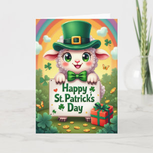 Shamrock Lamb Scene Card