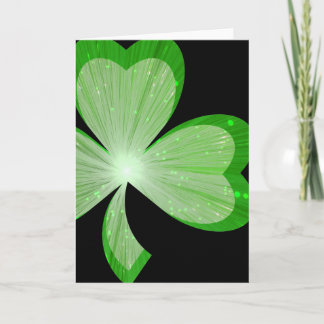 Shamrock large greetings card black vertical