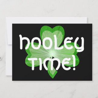 Shamrock large 'Hooley Time!' invitation black
