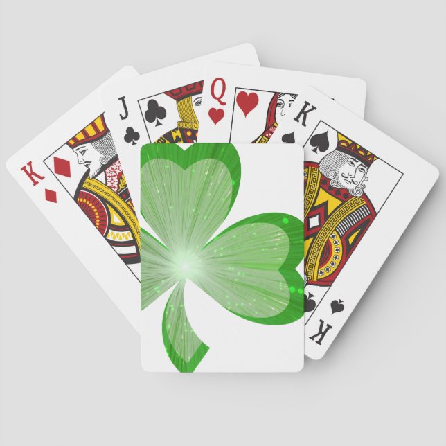 Shamrock Large playing cards white (Back)