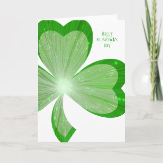 Shamrock large 'St. patrick's Day' card white