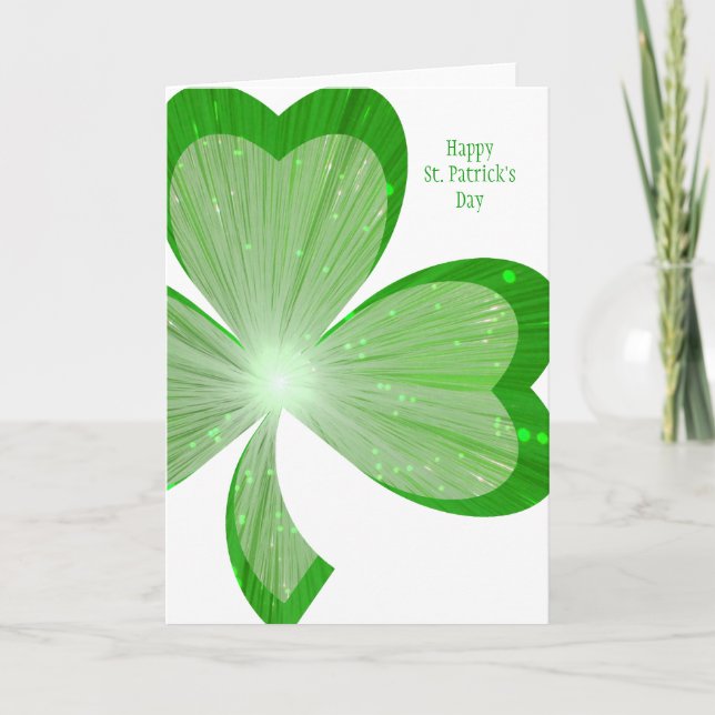 Shamrock large 'St. patrick's Day' card white (Front)
