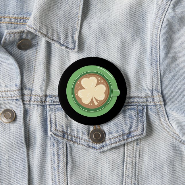 Shamrock Latte Tri-Blend 7.5 Cm Round Badge (In Situ)