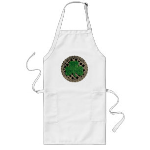 Shamrock, Lattice And Celtic Knots On Black Apron