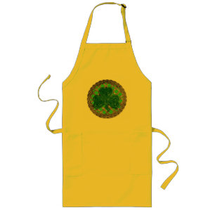 Shamrock, Lattice And Celtic Knots On Green Apron