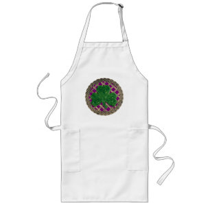 Shamrock, Lattice And Celtic Knots On Purple Apron
