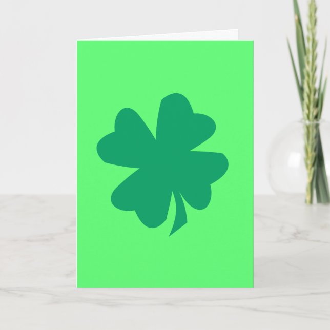 Shamrock Leaf St Patrick's Day Green Irish 2025  Card (Front)