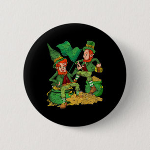 Shamrock Leprechaun Pot Of Gold Ireland St Patrick 6 Cm Round Badge