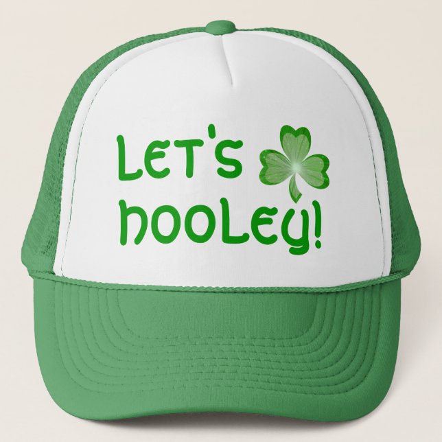 Shamrock 'Let's Hooley!' trucker hat green (Front)