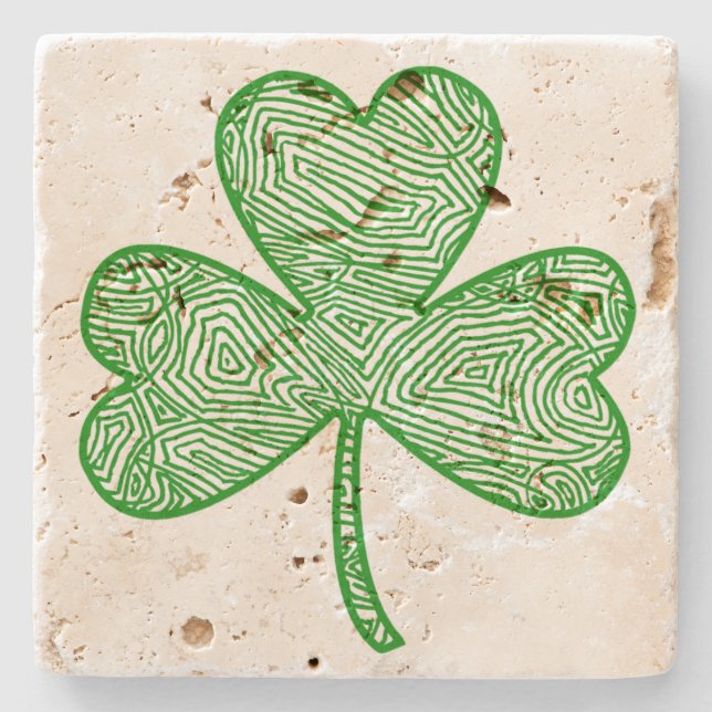 Shamrock (Light) Stone Coaster (Front)
