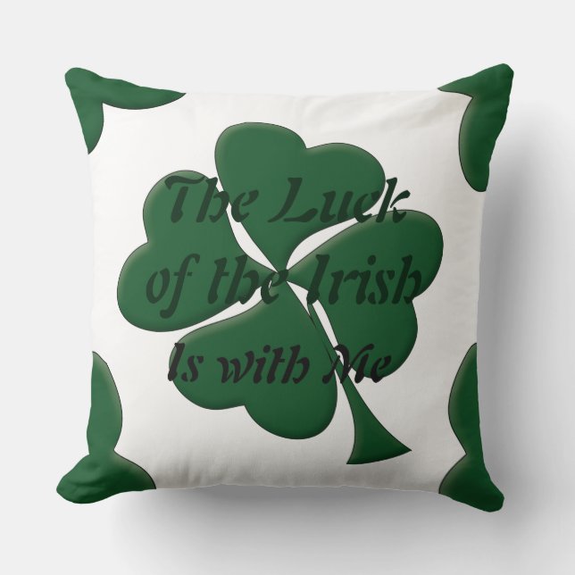 Shamrock Luck of the Irish Decorative Pillow (Front)