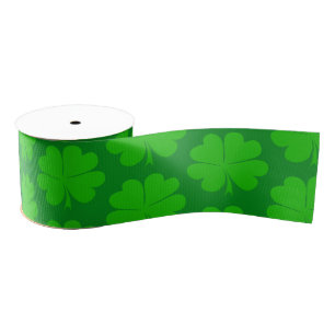 Shamrock & Lucky Clover leaf / Irish Saint Patrick Grosgrain Ribbon