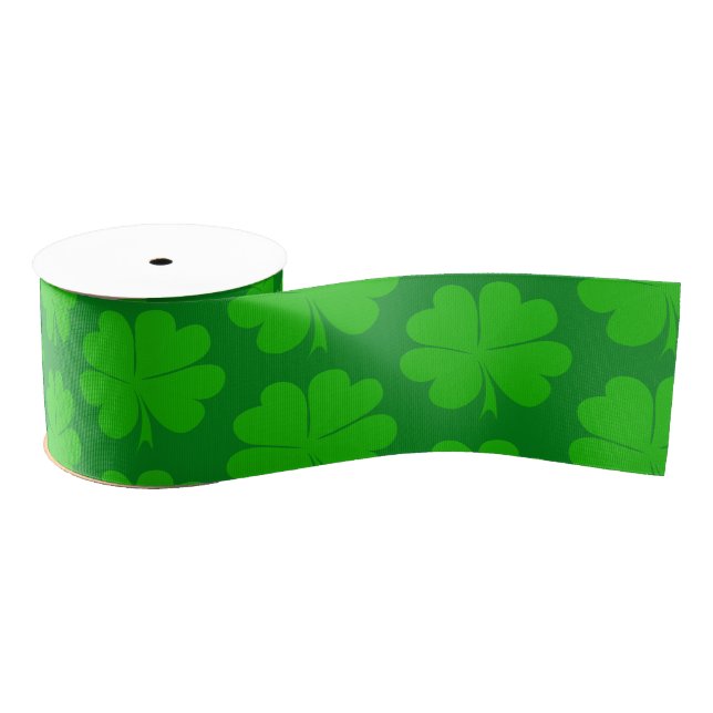 Shamrock & Lucky Clover leaf / Irish Saint Patrick Grosgrain Ribbon (Spool)