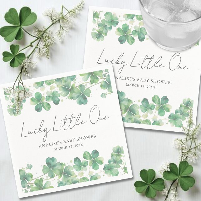 Shamrock Lucky Little One Baby Shower Napkin (Shamrock Lucky Little One Baby Shower Napkins)