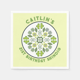 Shamrock Mandala 21st Birthday Party Napkin