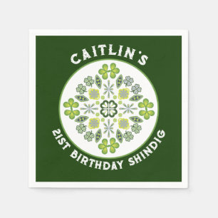Shamrock Mandala 21st Birthday Party Napkin