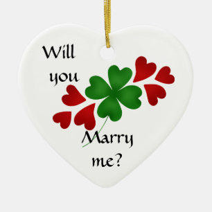 Shamrock marriage proposal ceramic tree decoration