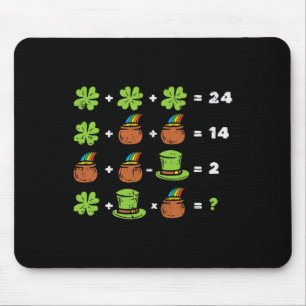 Shamrock Math Equation Funny St Patricks Day Teach Mouse Pad