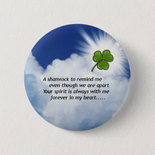 Shamrock Memorial 6 Cm Round Badge