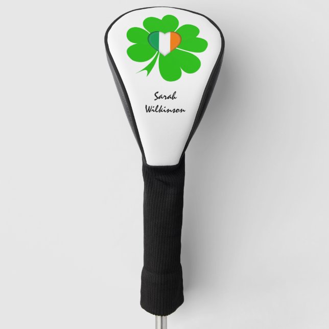 Shamrock Monogrammed, Irish flag golf  Covers club (Front)