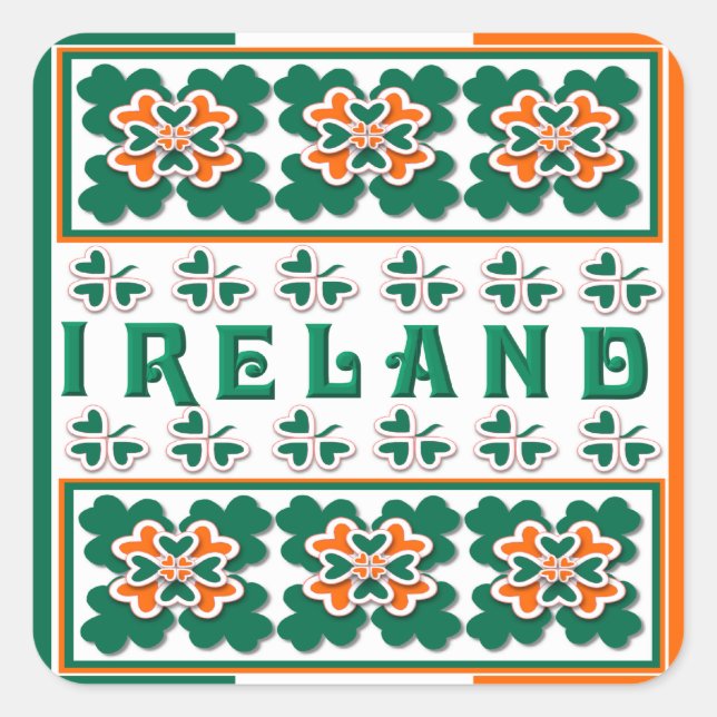 Shamrock & More Square Sticker (Front)