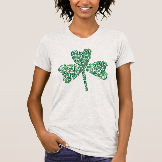 Shamrock Music Notes T-Shirt (Front)