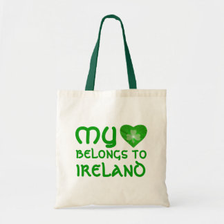 Shamrock 'My heart belongs to Ireland' bag green