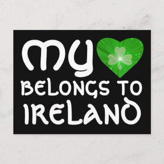 Shamrock 'My Heart belongs to... ' postcard black