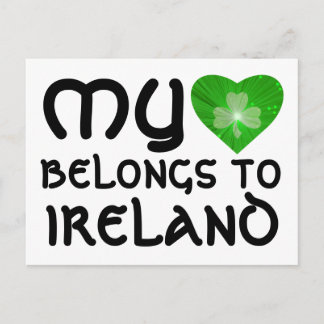Shamrock 'My Heart belongs to... ' postcard white