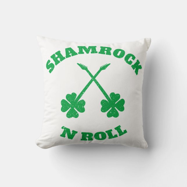 Shamrock 'n Roll Grunge Cushion (Front)