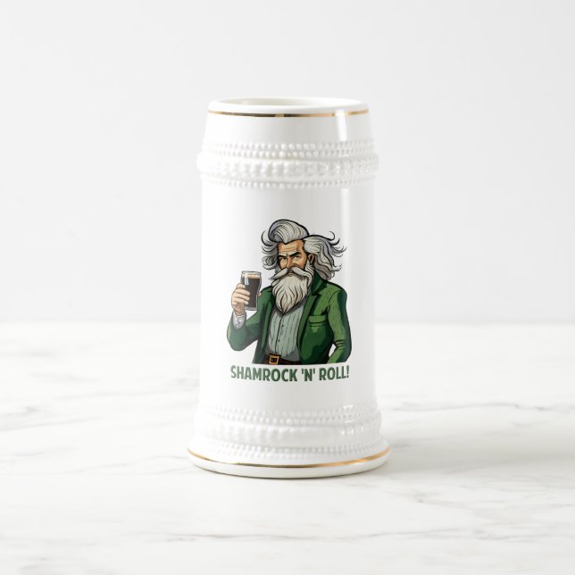 Shamrock 'n' Roll - Irish Beer Stein (Center)