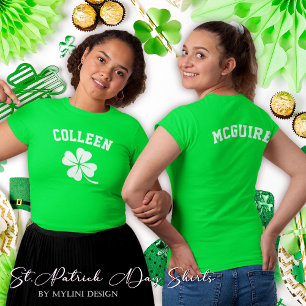 Shamrock Name Front and BacK St Patrick's Day T-Shirt